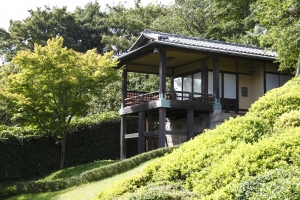 斜面に広がる風雅な日本庭園には茶室や観音堂を配しています。